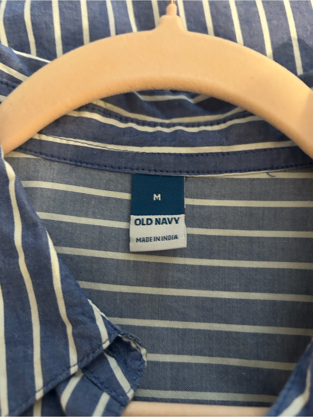 Old Navy Blue & White Striped Button-Up Shirt Dress - Picture 3 of 4